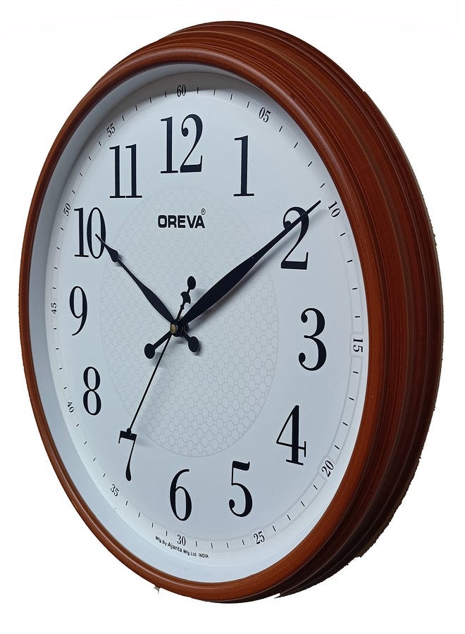 OREVA Plastic Designer Sweep Silent Wall Clock (35.5 x 6.9 x 35.5 cm, D Wood, AQ-6497SS) - Image 2